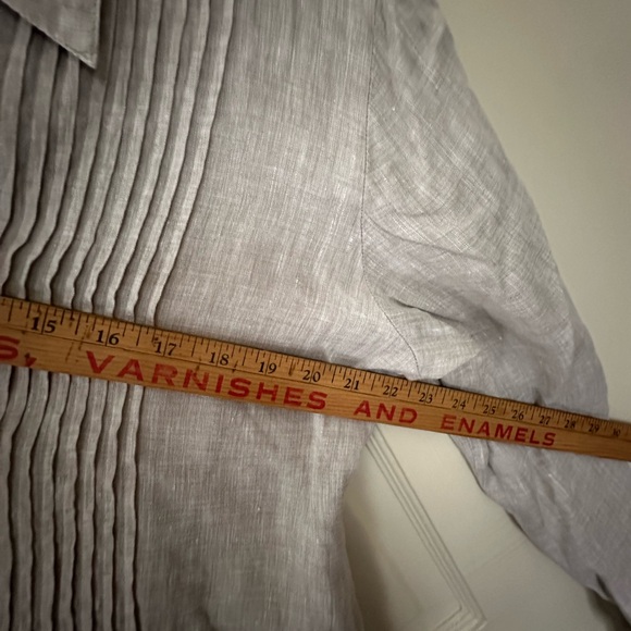 Yuvita Oversized Natural Linen Button-Up Shirt, L - Picture 8 of 9